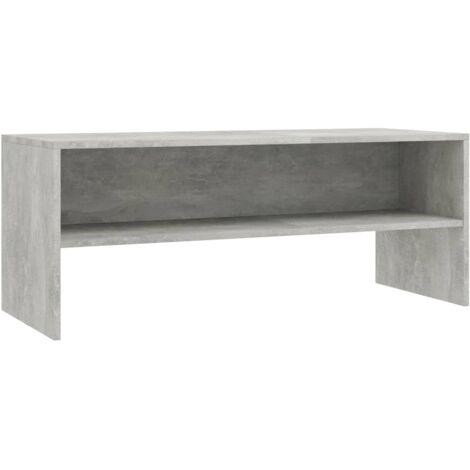 Meuble TV Banc TV Armoire TV Gris béton 100x40x40 cm Bois d’ingénierie