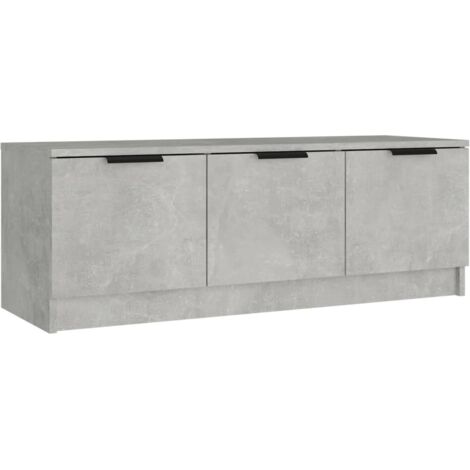 Meuble TV Banc TV Armoire TV Gris béton 102x35x36,5 cm Bois d'ingénierie