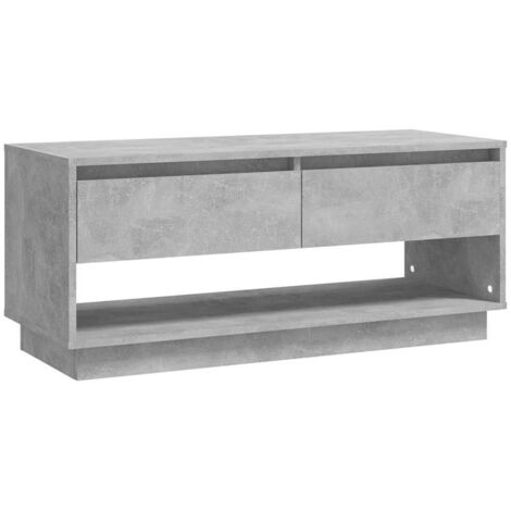 Meuble TV Banc TV Armoire TV gris béton 102x41x44 cm bois d'ingénierie