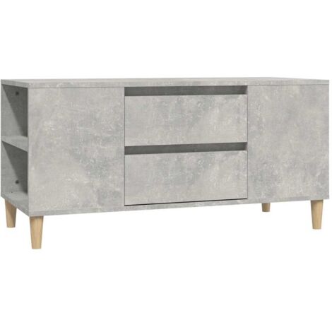 Meuble TV Banc TV Armoire TV Gris béton 102x44,5x50 cm Bois d'ingénierie