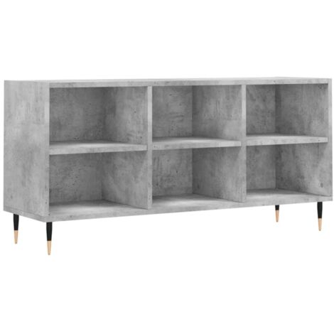 Meuble TV Banc TV Armoire TV gris béton 103,5x30x50 cm bois d'ingénierie