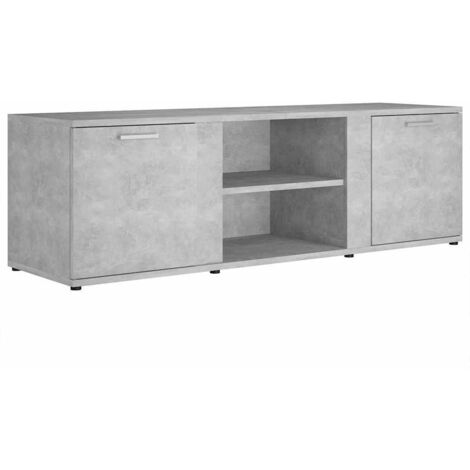 Meuble TV Banc TV Armoire TV Gris béton 120x34x37 cm Bois d’ingénierie