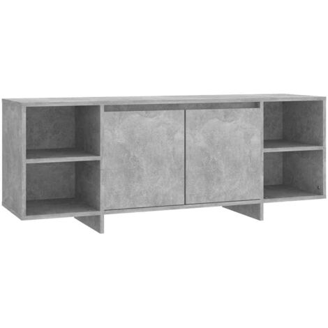 Meuble TV Banc TV Armoire TV Gris béton 130x35x50 cm Bois d'ingénierie