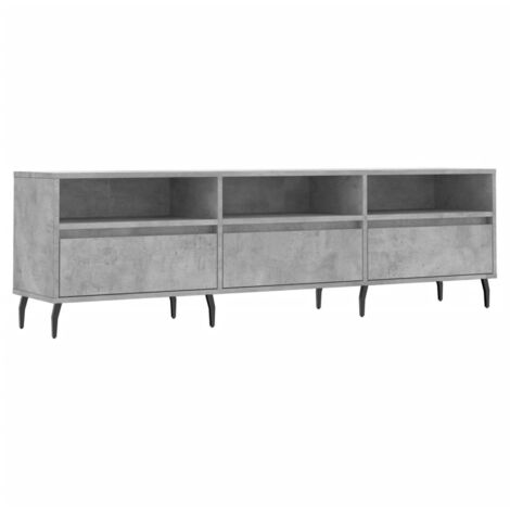 Meuble TV Banc TV Armoire TV gris béton 150x30x44,5 cm bois d'ingénierie