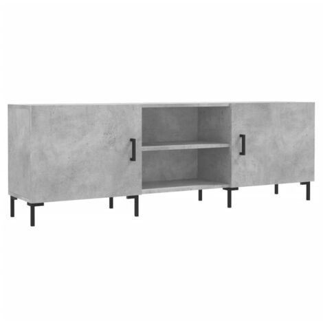 Meuble TV Banc TV Armoire TV gris béton 150x30x50 cm bois d'ingénierie