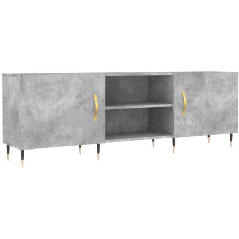 Meuble TV Banc TV Armoire TV gris béton 150x30x50 cm bois d'ingénierie
