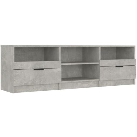 Meuble TV Banc TV Armoire TV Gris béton 150x33,5x45 cm Bois d'ingénierie