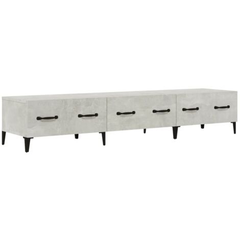 Meuble TV Banc TV Armoire TV Gris béton 150x34,5x30 cm Bois d'ingénierie