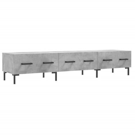 Meuble TV Banc TV Armoire TV gris béton 150x36x30 cm bois d'ingénierie