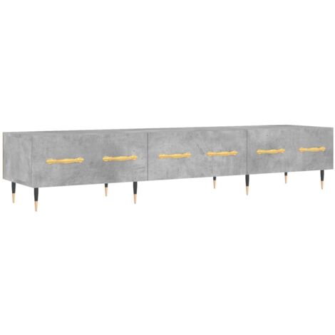Meuble TV Banc TV Armoire TV gris béton 150x36x30 cm bois d'ingénierie