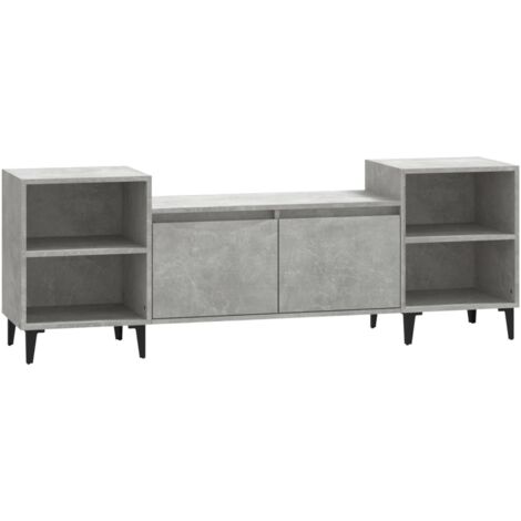 Meuble TV Banc TV Armoire TV Gris béton 160x35x55 cm Bois d'ingénierie