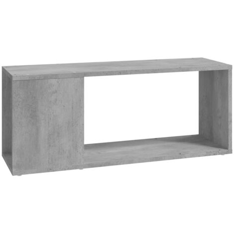 Meuble TV Banc TV Armoire TV Gris béton 80x24x32 cm Bois d'ingénierie