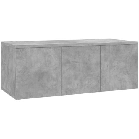 Meuble TV Banc TV Armoire TV Gris béton 80x34x30 cm Bois d'ingénierie