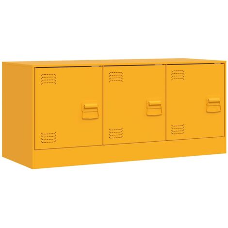 Meuble TV  Banc TV  Armoire TV jaune moutarde 99x39x44 cm acier
