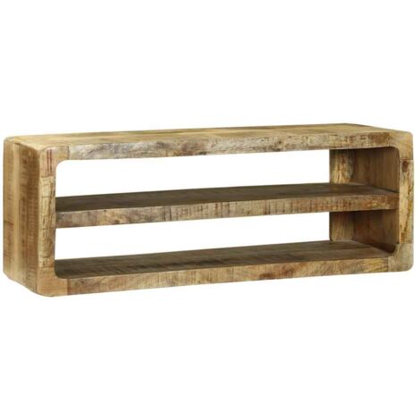 Meuble TV  Banc TV  Armoire TV Marron 100 x 32 x 36 cm Bois de manguier massif