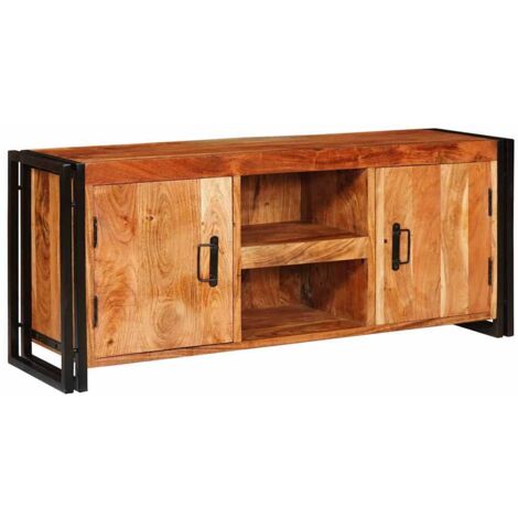 Meuble TV  Banc TV  Armoire TV Marron 120 x 33 x 50 cm Bois d'acacia massif