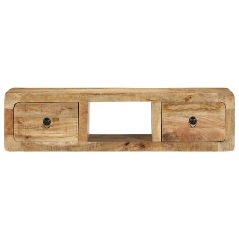 Meuble TV  Banc TV  Armoire TV mural 100x32x25 cm bois massif manguier brut