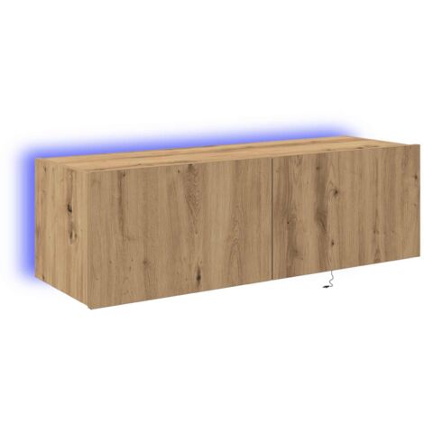 Meuble TV Banc TV Armoire TV mural Montage mural Chêne artisanal 100 x 35 x 31 cm