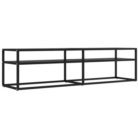 Meuble TV  Banc TV  Armoire TV noir 160x40x40,5 cm verre trempé