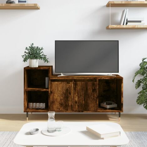 Meuble TV , Banc TV, Meuble de rangement, Buffet Salon Chêne fumé 100x35x55 cm Bois d'ingénierie LLD7894 DESIGN IN