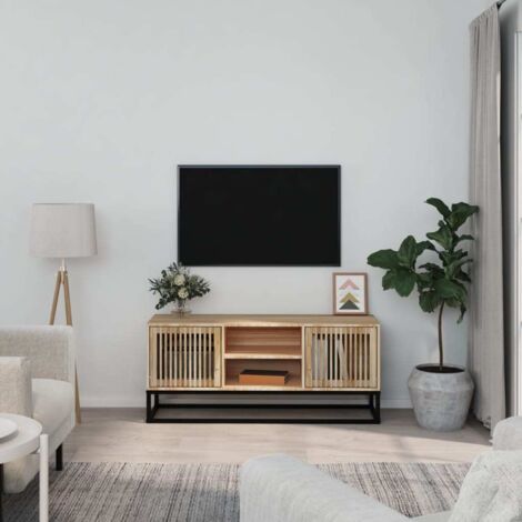 Meuble TV-Banc TV-Meuble Télé 105x30x45 cm bois d'ingénierie et fer 838801