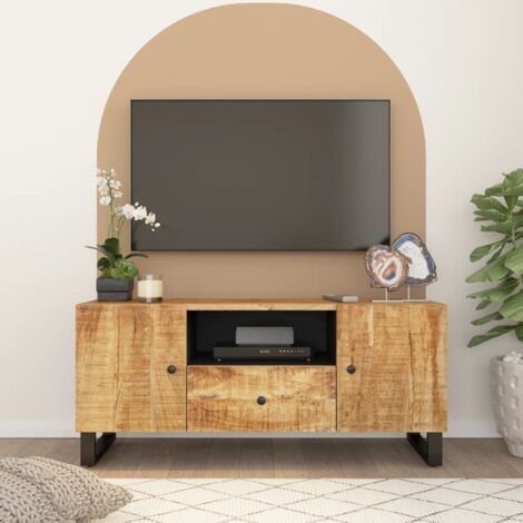 Meuble TV-Banc TV-Meuble Télé 105x33,5x46 cm bois de manguier et d'ingénierie 893822