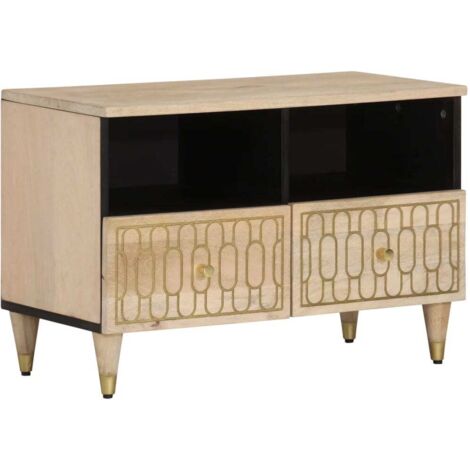 Meuble TV-Banc TV-Meuble Télé 70x33x46 cm Bois massif de manguier 203378