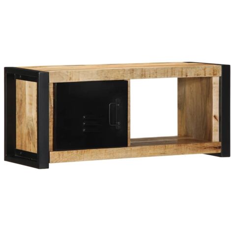 Meuble TV-Banc TV-Meuble Télé 80x30x35 cm bois massif de manguier brut 287367