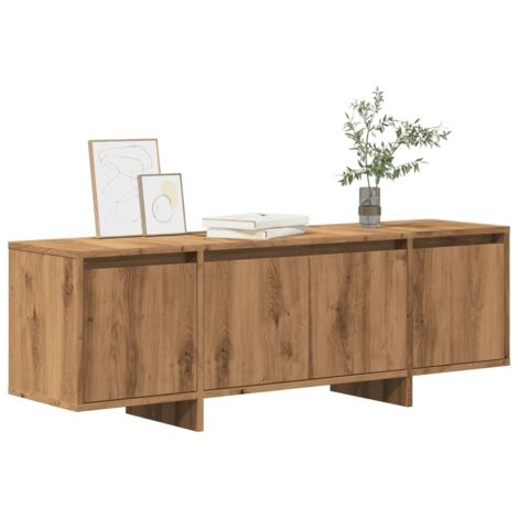 Meuble TV-Banc TV-Meuble Télé chêne artisanal 120x30x40,5 cm bois d'ingénierie 476627
