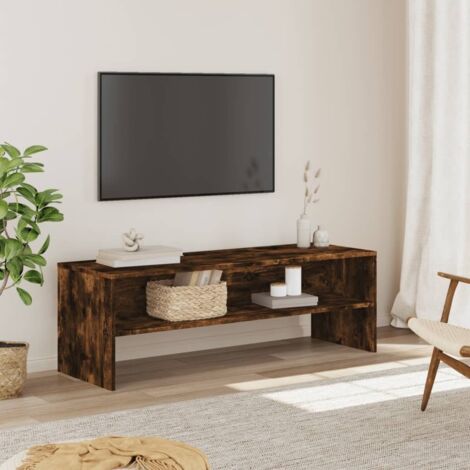 Meuble TV-Banc TV-Meuble Télé chêne fumé 120x40x40 cm bois d'ingénierie 944817