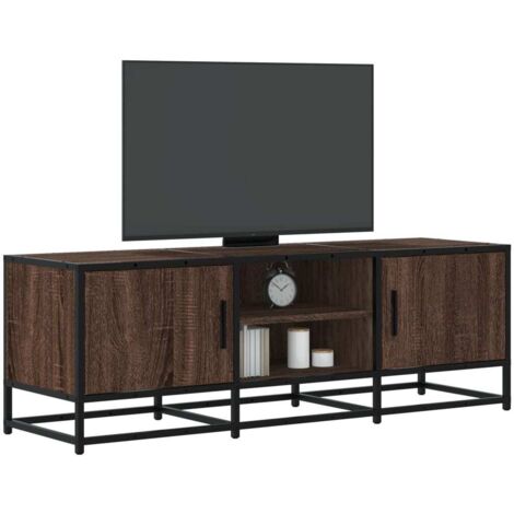 Meuble TV-Banc TV-Meuble Télé chêne marron 120x35x41 cm bois d'ingénierie et métal 892028