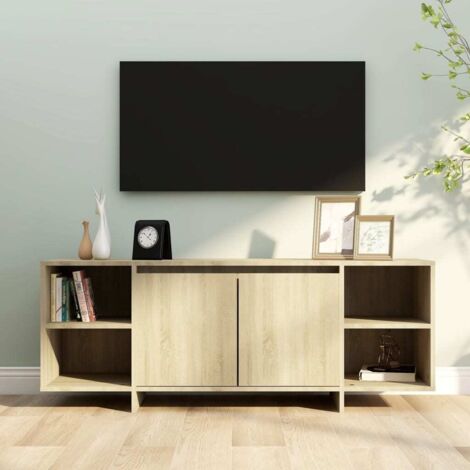 Meuble TV-Banc TV-Meuble Télé chêne sonoma 130x35x50 cm bois d'ingénierie 896765