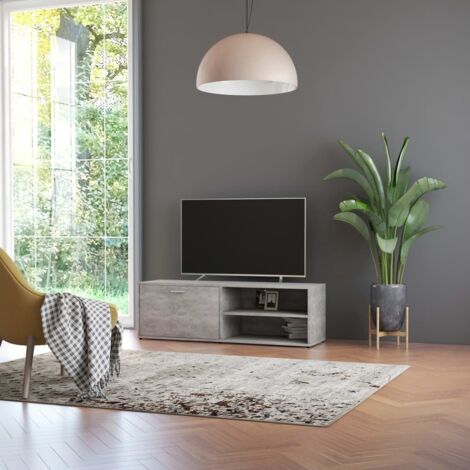 Meuble TV-Banc TV-Meuble Télé Gris béton 120x34x37 cm Bois d’ingénierie 296398