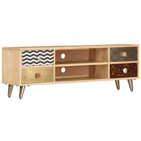 Meuble TV, Banc TV, Support pour Téléviseur, Meuble de Salon 120 x 30 x 40 cm Bois massif de manguier YHJ36851