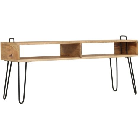 Meuble TV, Banc TV, Support pour Téléviseur, Meuble de Salon Bois de manguier massif 110 x 35 x 45 cm YHJ55221