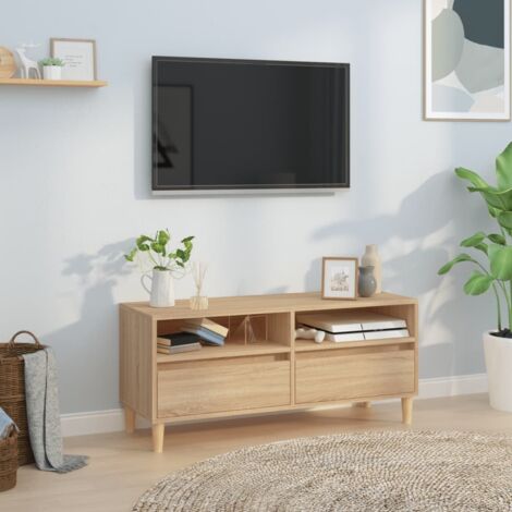 Meuble TV, Banc TV, Support pour Téléviseur, Meuble de Salon Chêne sonoma 100x34,5x44,5 cm bois d'ingénierie YHJ58521