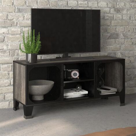 Meuble TV, Banc TV, Support pour Téléviseur, Meuble de Salon Gris 105x36x47 cm Métal et MDF YHJ17820