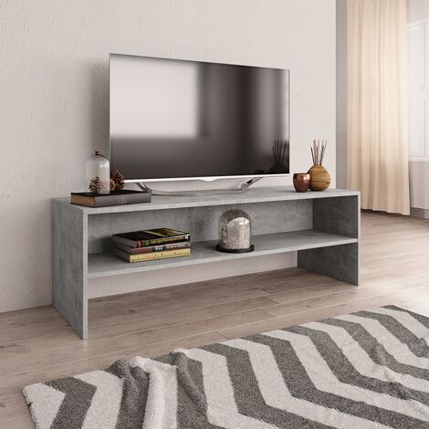 Meuble TV, Banc TV, Support pour Téléviseur, Meuble de Salon Gris béton 120 x 40 x 40 cm Aggloméré YHJ12614