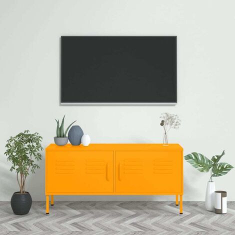 Meuble TV, Banc TV, Support pour Téléviseur, Meuble de Salon Jaune moutarde 105x35x50 cm Acier YHJ46041