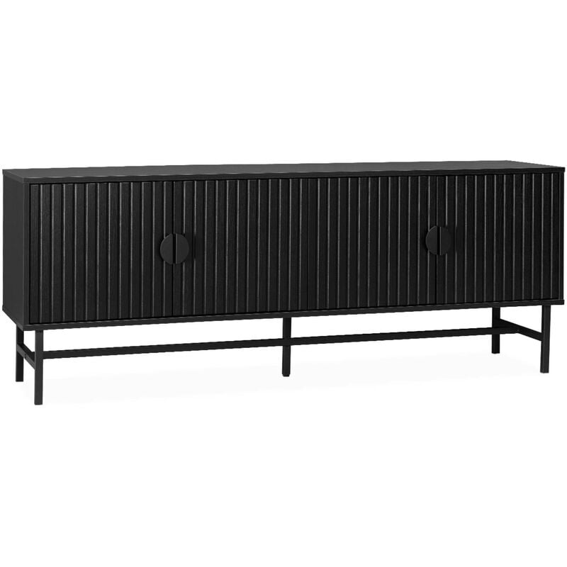Meuble TV. Bazalt. quatre portes. deux étagères. L 157.5 x l 39 x H 60cm