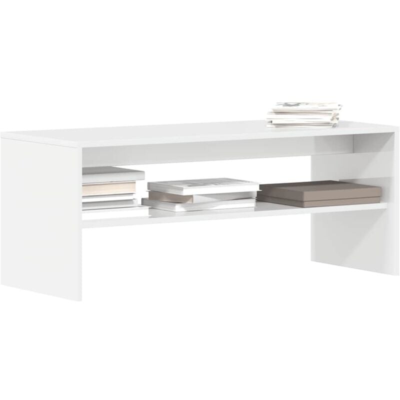 Vidaxl - Meuble tv Blanc brillant 100 x 40 x 40 cm Aggloméré