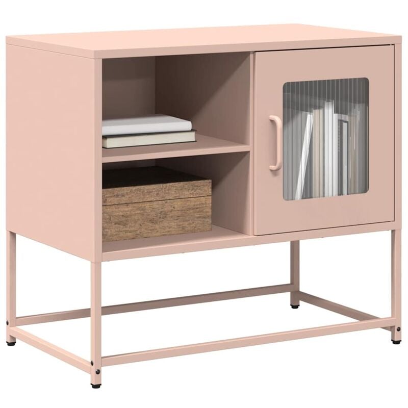 Vidaxl - Meuble tv rose 68x39x60,5 cm acier