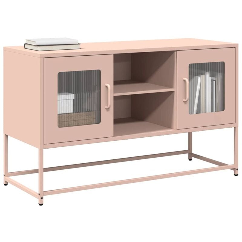 Vidaxl - Meuble tv rose 100,5x39x60,5 cm acier