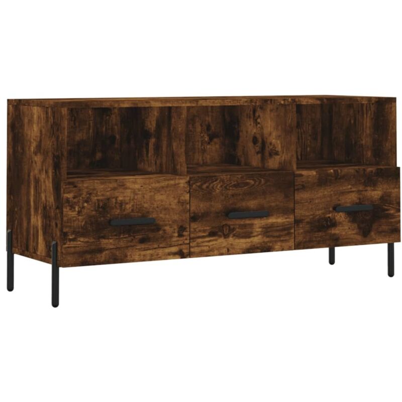 Meuble TV chêne fumé 102x36x50 cm bois d'ingénierie vidaXL