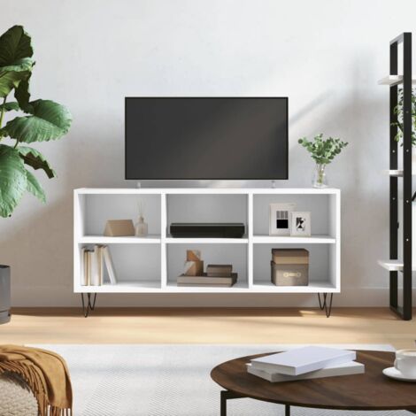Meuble TV blanc 103,5x30x50 cm bois d'ingénierie vidaXL