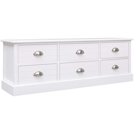 Meuble TV Blanc 115 x 30 x 40 cm Bois