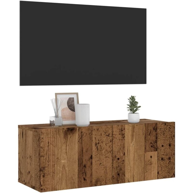 Vidaxl - Meuble tv mural vieux bois 80x30x30 cm bois d'ingénierie