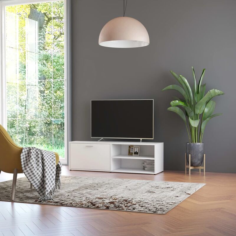 Vidaxl - Meuble tv Blanc 120x34x37 cm Bois d'ingénierie