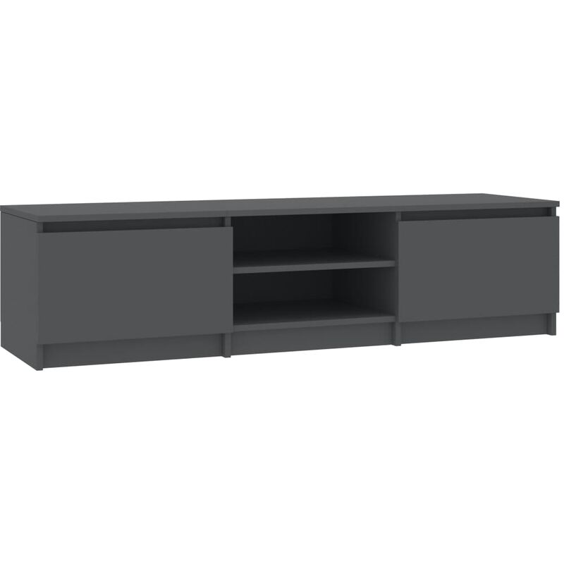 Meuble TV 140x40x35,5 cm Aggloméré Gris