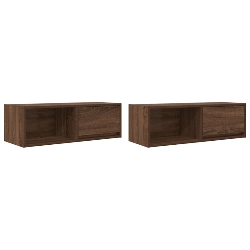 Meuble TV 2 pcs chêne marron 80x31x25,5 cm bois d'ingénierie vidaXL